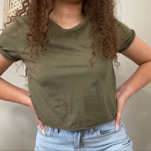 Olive Green Crop Top
